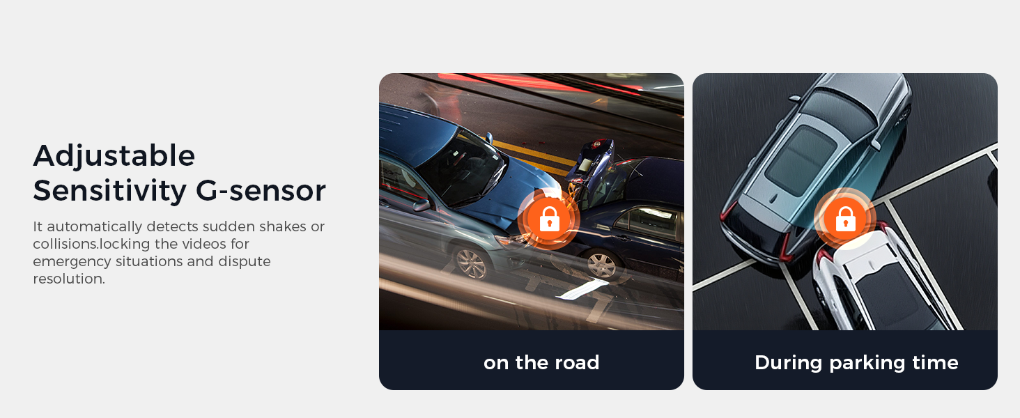 Adjustable Sensitivity G-sensor DASHCAM