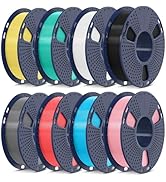 SUNLU PLA 3D Printer Filament Bundle, Muticolor PLA Meta Filament Bundle 1.75mm, Fast Printing, I...