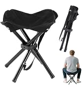 Portable Folding Camping Stool, Travel Fishing Chair Quad Frame Camping Chair Maximum Weight 290 ...