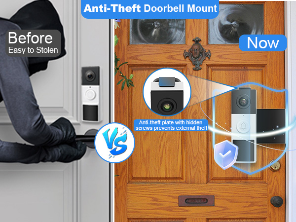 tapo doorbell camera mount anti theft doorbell mount no-drill Adjustable doorbell mounting bracket