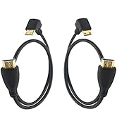 GINTOOYUN Mini HDMI to HDMI,Hdmi 90 Degree Up and Down 2pcs,Hdmi A Male to HDMI C Male -19.7IN
