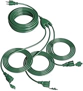 SURAIELEC Outdoor Extension Cord with Multiple Outlets, (34+6+6+6) 52FT Total, 40FT End to End, 1...