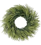 26 inch Norfolk Pine Wreath, Realistic Christmas Wreath for Front Door,Artificial Real Touch Gree...