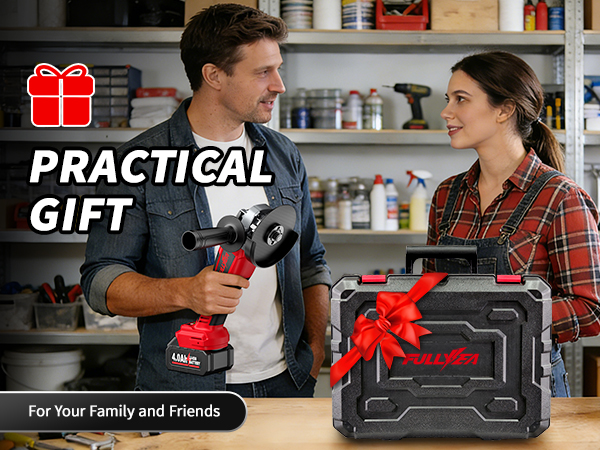 FULLYEA Cordless Angle Grinder 4-1/2 inch Brushless Metal Grinder 10000RPM Powerful