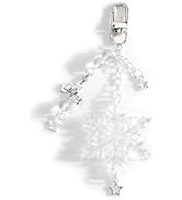 SHTALHST Snowflake Keychain for Women Winter Keycharm with Musical Note And Star White Or Blue Cr...