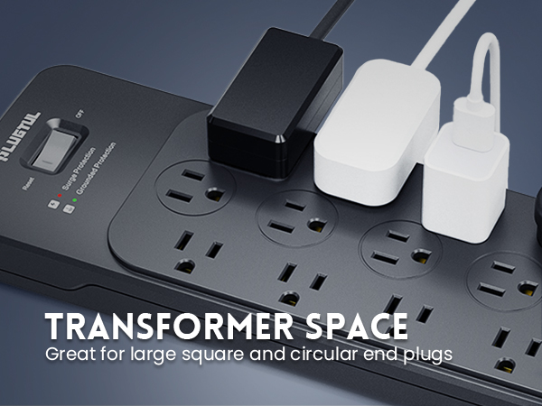 power strip surge protector usb c power strip 10ft 15ft 20ft 25ft extension cord black