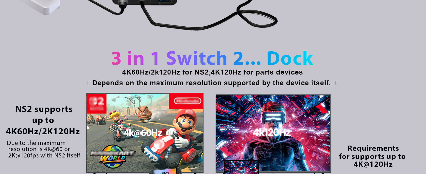 Switch 2 Dock Station Switch 2 Portable Dock for Nintendo Switch 2