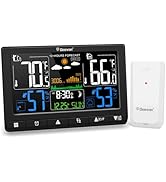 Geevon Weather Stations Wireless Indoor Outdoor with Atomic Clock, Color VA Display Digital Tempe...