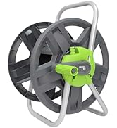 YESTAR Water Hose Reel Cart, Holds 65-147 Ft of 5/8 Inch Hose, Wall Mounted Garden Hose Cart, Por...