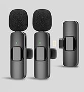 PoP voice 2PCs Wireless Lavalier Microphone for iPhone/iPad Dual Cordless Clip-on Mics Lapel Lav ...