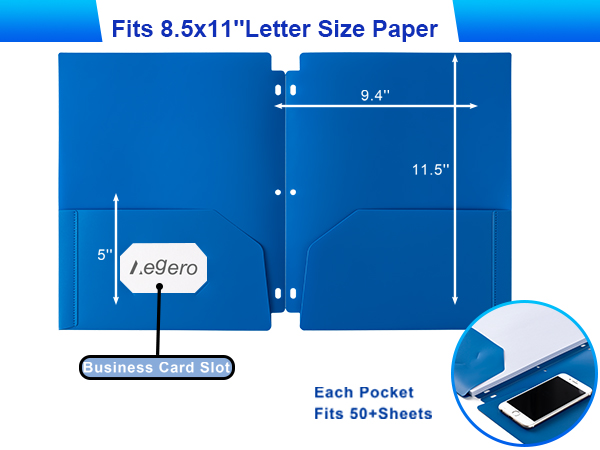 Heavy Duty Plastic 3 Hole Punch Pocket Folders