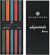 Chopsticks, GLAMFIELDS 5 Pairs Premium Reusable Multicolour Chopsticks for Sushi Japanese Matte A...