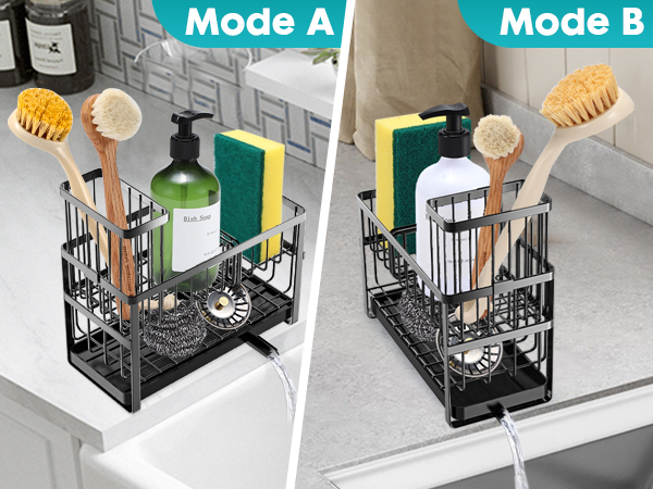 Kitchen Sink Sponge Holder Countertop Organizer Accessories Sink Caddy Counter Organizer Soap Tray