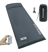 INVOKER Camping Sleeping Pad Built-in Electric Air Pump 3.4" Ultra-Thick Self Inflating Sleeping ...