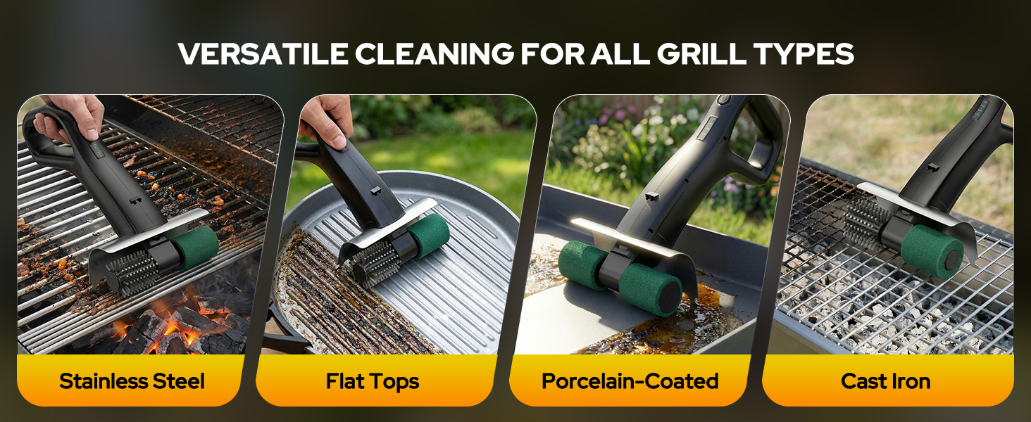 VERSATILE CLEANING FOR ALL GRILL TYPES