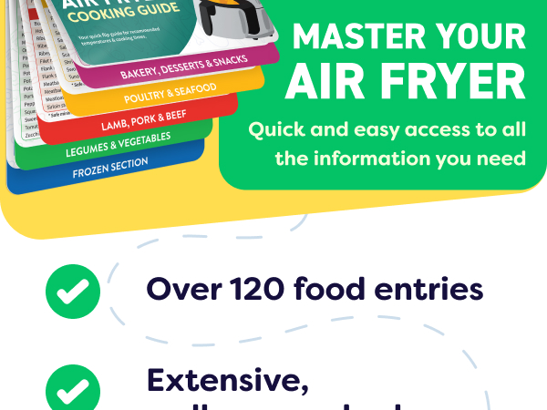 Air Fryer Cheat Sheet Magnets Cooking Guide Booklet