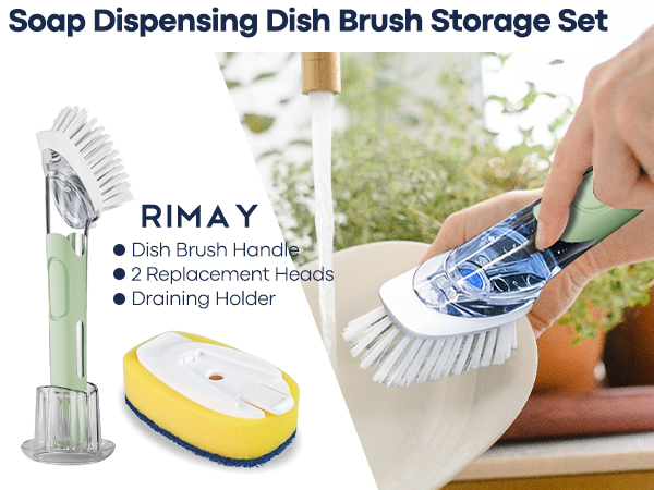 dish scrubber with soap dispenser