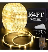 KNONEW 164FT 1000LED Rope Lights for Outside,Outdoor String Lights Waterproof 8 Modes Clear Tube ...