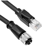 Alvin's Cables M12 X-Code 8 Pin Female to RJ45 Ethernet Cable Cat6a High-Flex Shielded for Cognex...