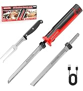 EZUVITA 8V Cordless Electric Knife Set, Rechargeable Electric Carving Knife with Reciprocating St...