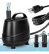 AQQA 20W 260GPH Submersible Water Pump,Ultra Quiet Fountain Pump 5.9ft High Lift,5.9ft Power Cord...