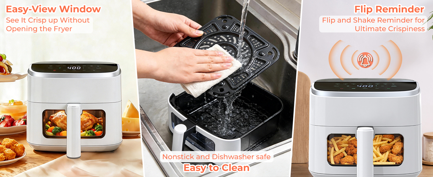 air fryer with easy-view window