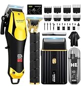 Hair Clippers for Men Professional, Cordless Barber Clipper &amp; T-Blade Beard Trimmer Set, Electric...
