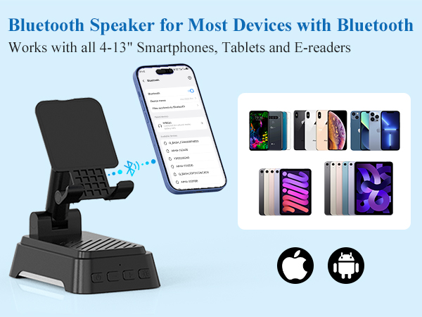 Bluetooth speaker with phone holder