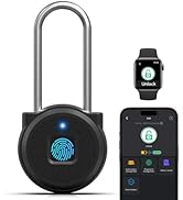 Fingerprint Padlock,Keylesslife Fingerprint Locker Lock,Biometric Long Shackle Smart Padlock Outd...