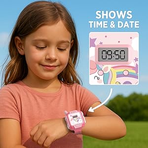 Each walkie-talkie includes an LCD screen for time/date