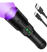 UV Blacklight&amp;High Lumens Flashlight Rechargeable, Powerful Blacklight Flashlights for Pet Urine ...