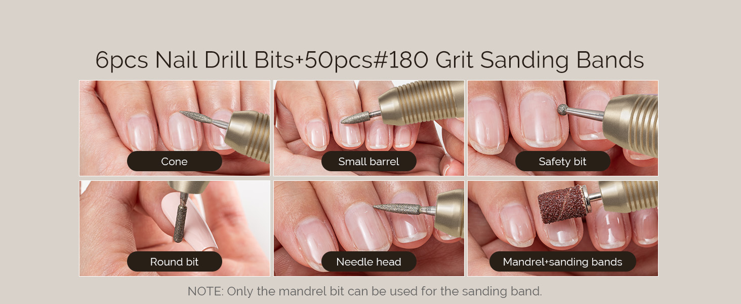 nail drill bits and sanding bands