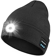 Atapeas LED Beanie Hat with Bluetooth-Tech Gifts for Men and Women, Wireless Hat Beanie Cap Headl...