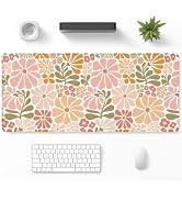 Niniubye Desk Mat, Large Gaming Mouse Pad, 32" x 12", Boho Retro Floral | Waterproof Desk Pad, No...