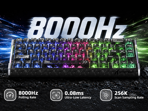 ATTACK SHARK R68 HE 60% Wired Rapid Trigger 8K Mechanical RGB Gaming Keyboard with 0.005mm Accuracy