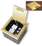 KYHSHJ Recessed Flat Hidden Socket Kit with 2 * 15A Receptacle,4.8A*2 USB-A Ports +3-Port RJ45 Da...