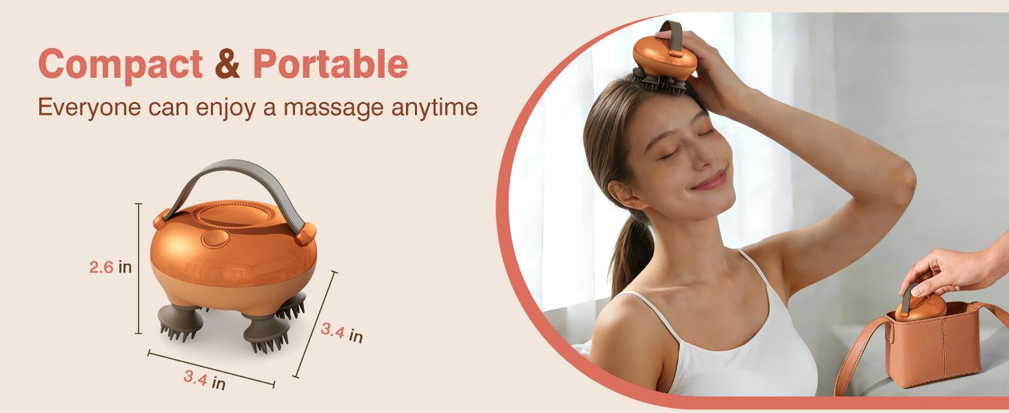 cotsoco Electric Cordless Head Scalp Massager for Stress Relax, Deep Clean and Hair Growth, Gift