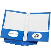 25 Packs Two-Pocket Folder with Prongs,Blue File Folder Letter Size,Paper 2 Pocket Folder Two Poc...