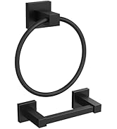 FORIOUS Toilet Paper Holder and Towel Ring Set, Pivoting Toilet Paper Holder Wall Mount, SUS 304 ...