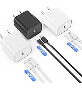 Hcoob [3Pack] iPhone Charger Fast Charging, [MFi Certified] 6ft Type C to Lightning Cable Fast Ch...