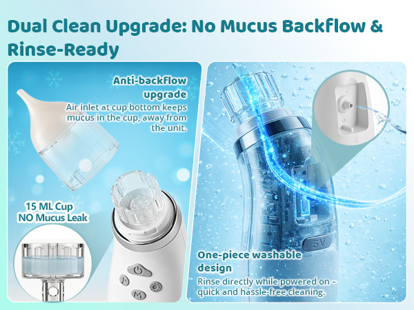 hospital grade anti reflux design easy clean no leak mucus nasal-aspirator