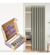 AJAZZ 100% Blackout Accordion Doors Interior Invisible Folding Door Magnetic Door Curtain for Bed...