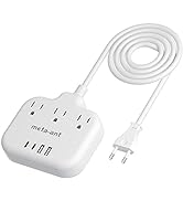 European Travel Plug Adapter, US to European Plug Adapter with 3 American Outlets &amp; 4 USB, 5ft Eu...