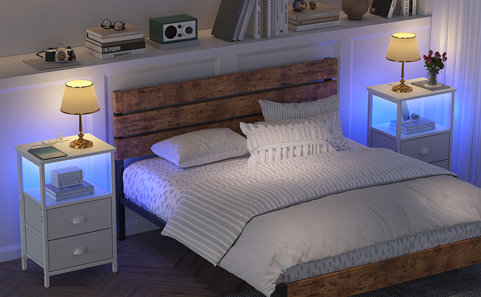 nightstand with drawers bed side table white nightstand night stand with charger station