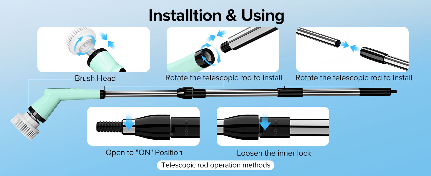 rotating scrubber for cleaning electric cleaning brushes for household use