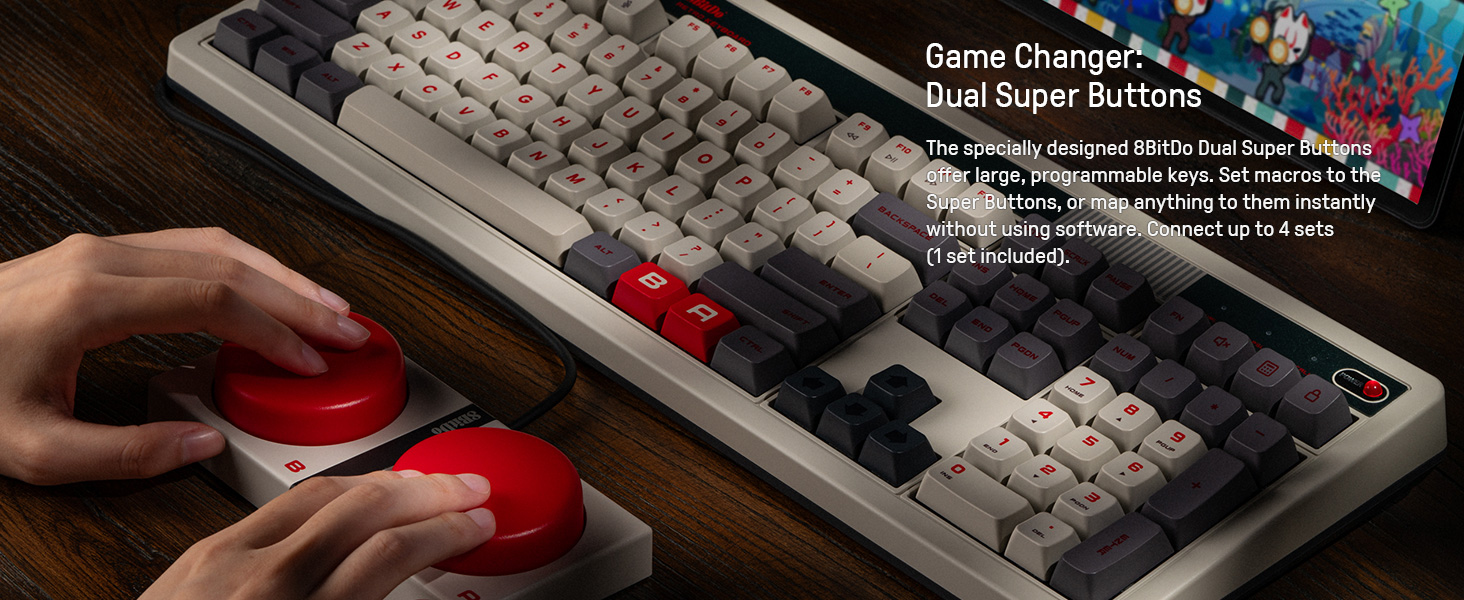 Retro Mechanical Keyboard 108 keys for Windows and Android Programmable Keyboard Hot-swappable