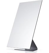 NEZZOE Rectangular Makeup Mirror, 12 Inch Metal Desk Mirror, Table Mirror with Stand, Vanity Mirr...