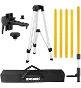 ASOBRIS Laser Level Pole with Tripod, Professional 12 Ft./3.7M Telescoping Pole Laser Stand Tall ...