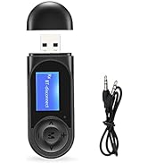 JXTZ Bluetooth Transmitter Receiver with LCD Screen, 2 in 1 Noise Cancelling Bluetooth AUX Adapte...