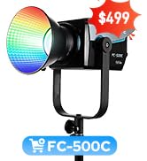 NANLITE FC-500C RGB LED Video Light – 520W Full Color Studio Lighting with App &amp; DMX Control, CRI...